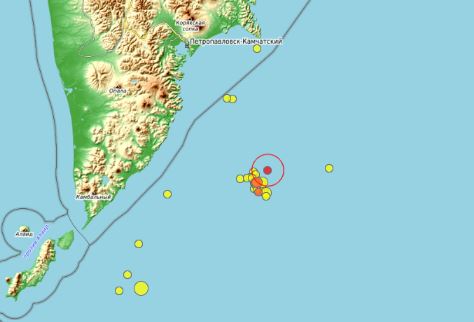 Землетрясение магнитудой 3,9 произошло у берегов Камчатки. 