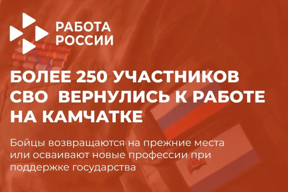  250 ветеранов СВО вернулись к работе на Камчатке . Фото: Кадровый центр Камчатского края