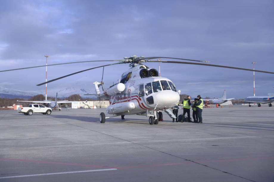 Новый пассажирский Ми-8 встретили 10 февраля на Камчатке. фото: kamgov.ru. Фотография 1