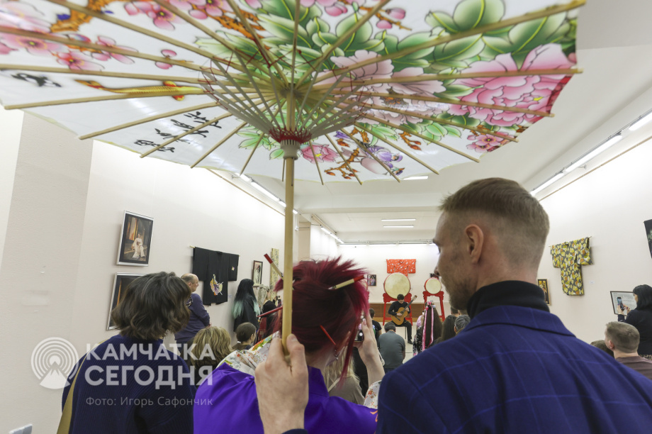 В Камчатском художественном музее открылась выставка о Японии. Фото: «Камчатка Сегодня»/Игорь Сафончик. Фотография 21