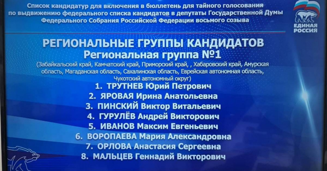 Список кандидатов в воронежскую областную думу 2020