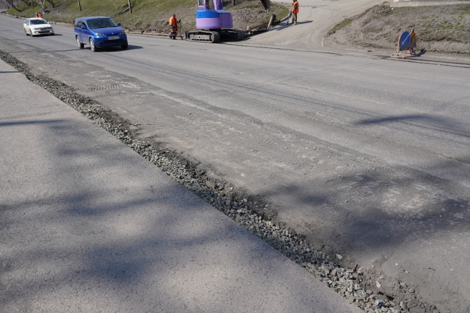  В Петропавловске начался ремонт дороги на СРВ. Фото: администрация ПКГО