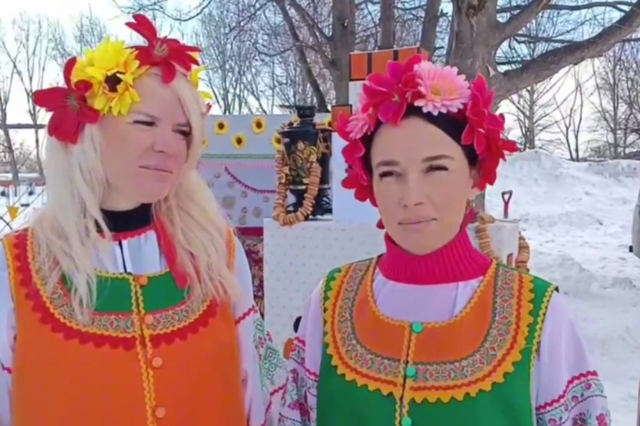 Масленичные гуляния и выборы Президента РФ в посёлке Вулканном на Камчатке.  Фото: скрин с видео Ивана Кулакова.. Фотография 7