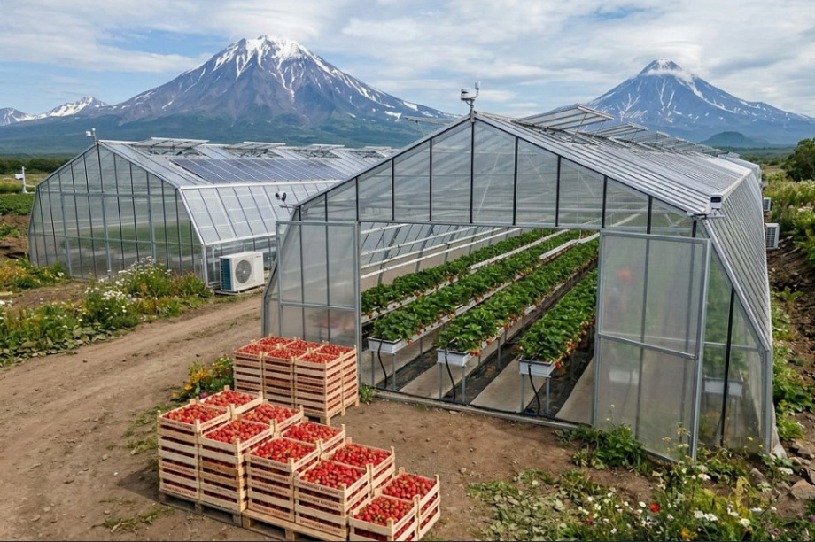 На Камчатке взялись за выращивание клубники в промышленных масштабах. Фото с сайта Корпорации развития Камчатского края