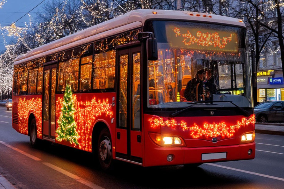 В столице Камчатки запустили автобусы с Дедом Морозом и Снегурочкой. Фото: ИА "Камчатка"