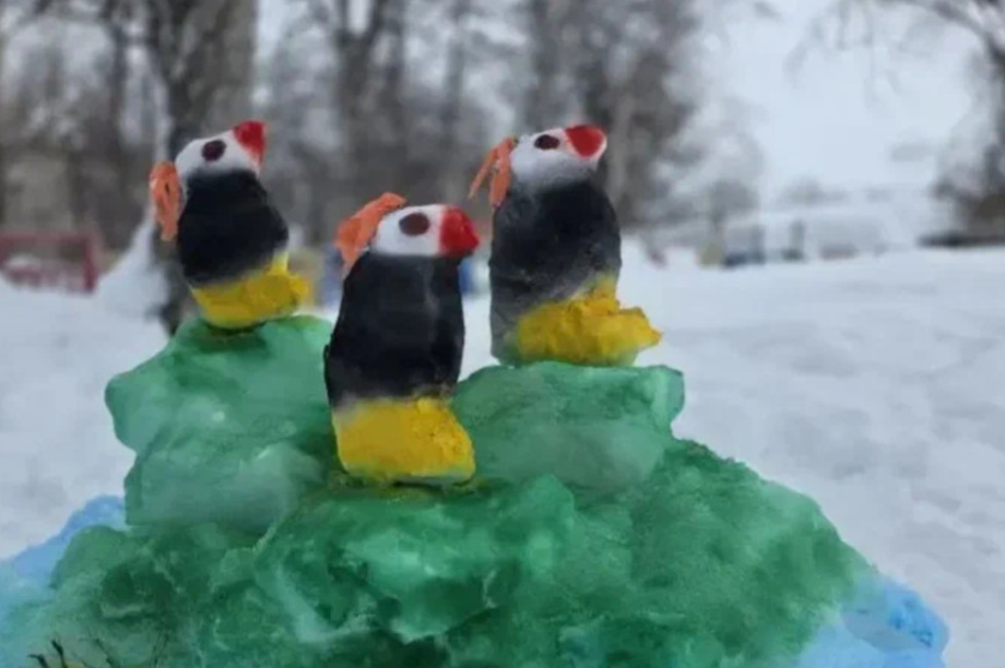 Жители Камчатки создали снежные скульптуры обитателей  местных заповедников. Фото: пресс-служба Кроноцкого заповедника. Фотография 18