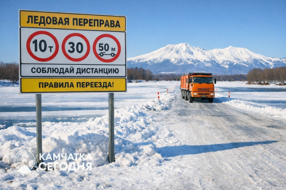 Ледовая переправа через реку Камчатка стала выдерживать 15 тонн. Фото: ИА "Камчатка"