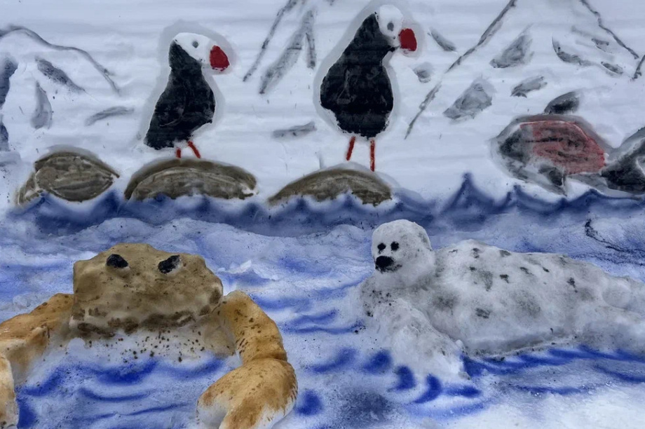 Жители Камчатки создали снежные скульптуры обитателей  местных заповедников. Фото: пресс-служба Кроноцкого заповедника. Фотография 6