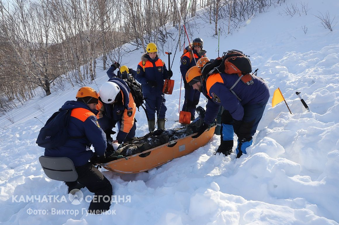 Тренировка по поиску людей в лавинах на Камчатке. Фоторепортаж. Фото: Виктор Гуменюк/ИА "Камчатка". Фотография 50