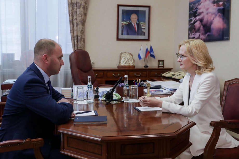 Ирина Яровая предложила Роману Чекушову изучить опыт строительства судов для Камчатки. Фото: пресс-служба Ирины Яровой. Фотография 1