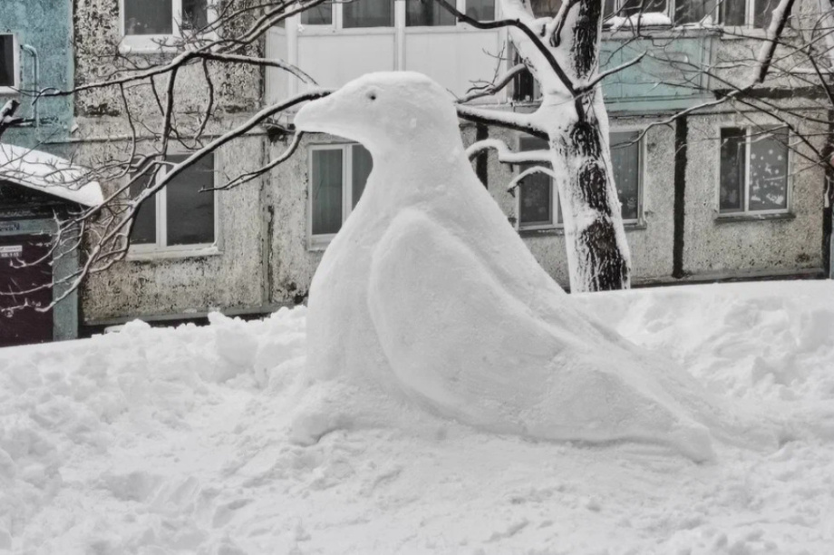 Жители Камчатки создали снежные скульптуры обитателей  местных заповедников. Фото: пресс-служба Кроноцкого заповедника. Фотография 20