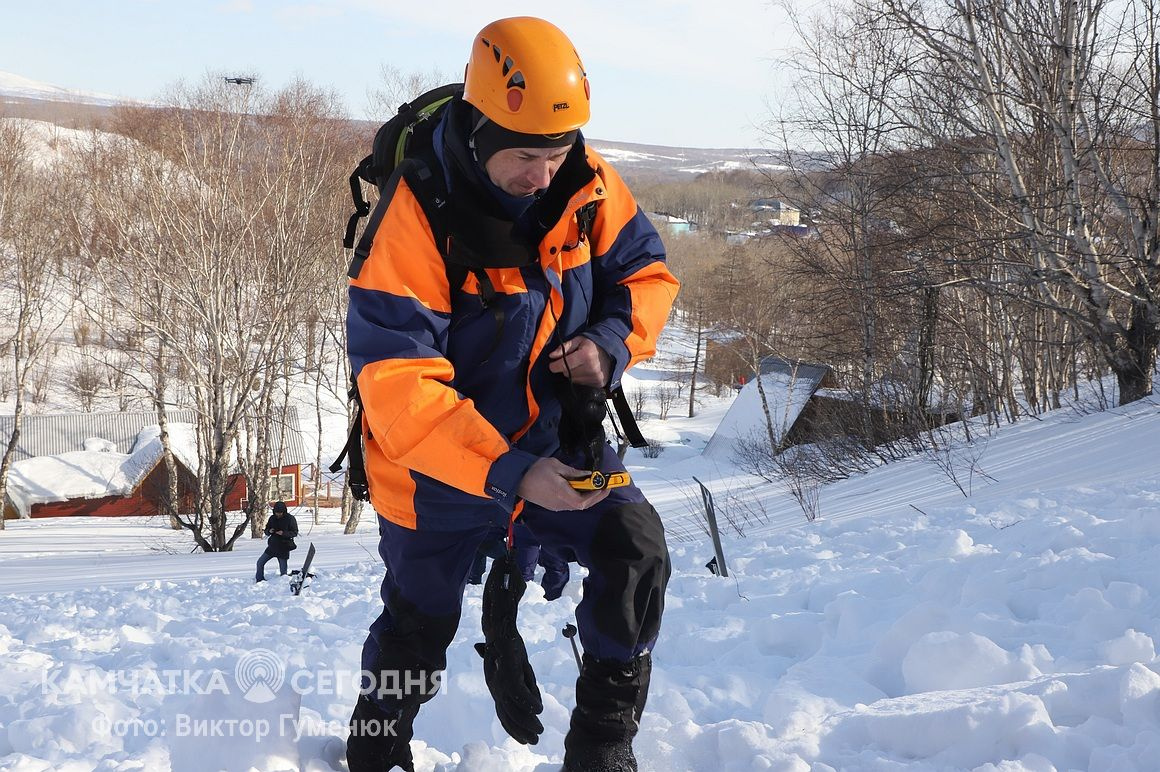 Тренировка по поиску людей в лавинах на Камчатке. Фоторепортаж. Фото: Виктор Гуменюк/ИА "Камчатка". Фотография 53