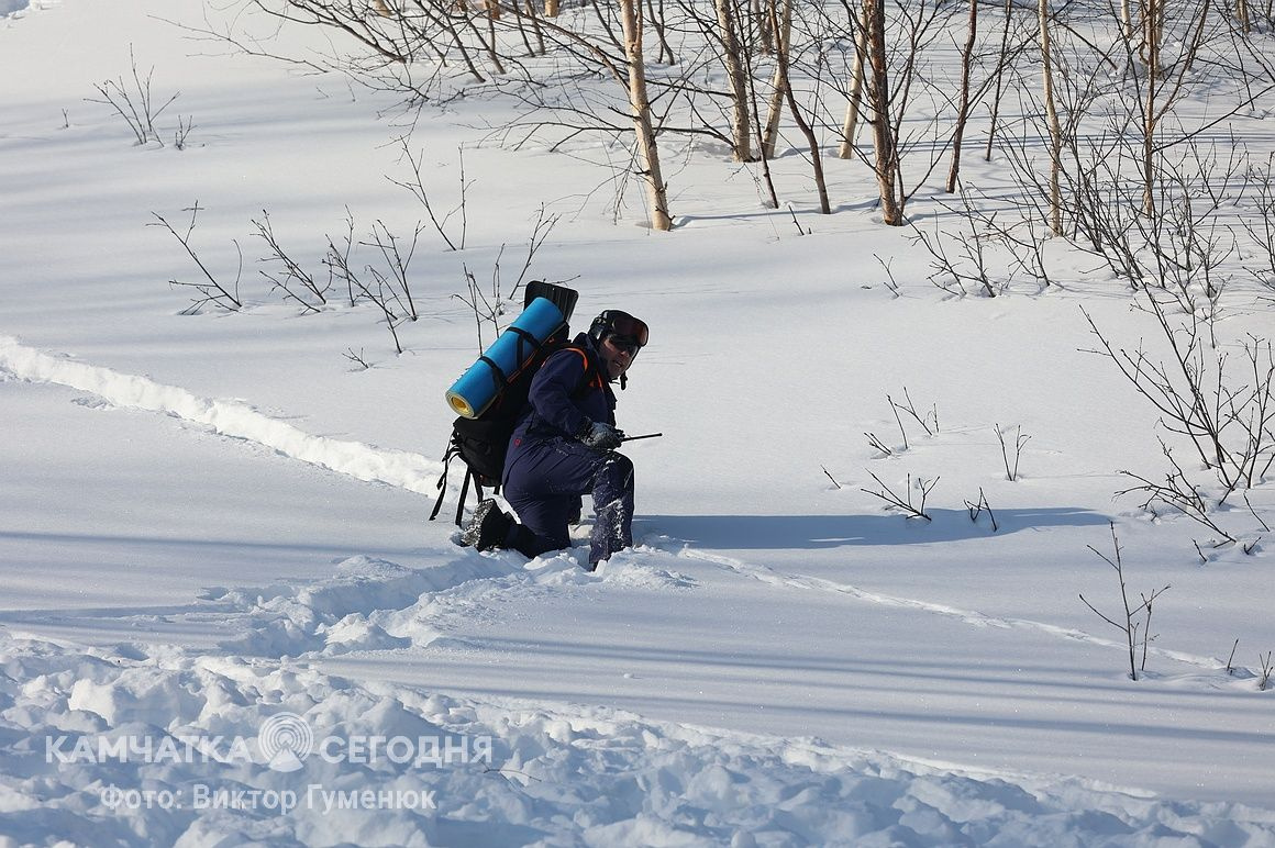 Тренировка по поиску людей в лавинах на Камчатке. Фоторепортаж. Фото: Виктор Гуменюк/ИА "Камчатка". Фотография 1