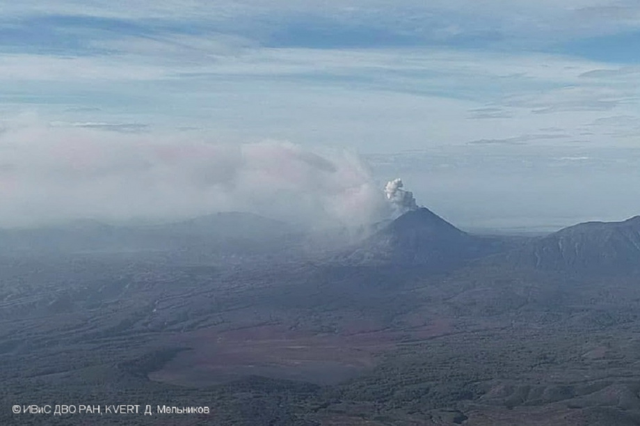 На Камчатке Карымский вулкан «выстрелил» пеплом на 2500 метров. Фото: kscnet.ru