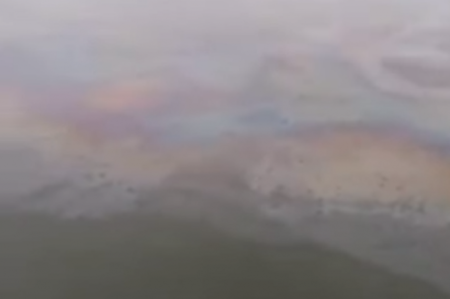 Очевидцы сняли на видео нехарактерное пятно на нерестовой реке Большая на Камчатке. Кадр из WhatsApp-видео