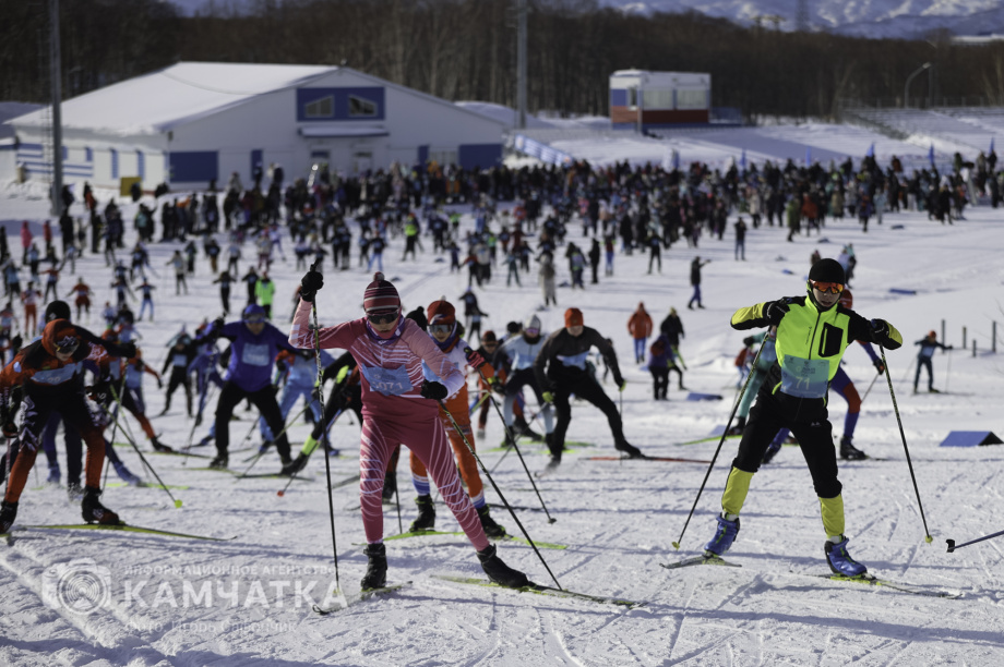 Лыжня России 2026 на Камчатке: полторы тысячи участников объединились на старте. Фото: «Камчатка Сегодня» \ Игорь Сафончик. Фотография 29