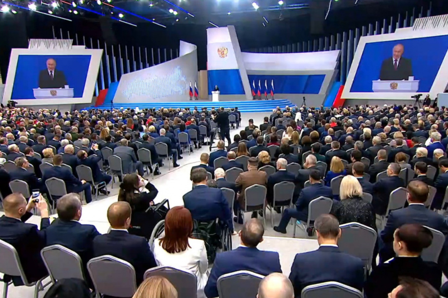 Глава государства указал на главное предназначение семьи в России. Фото с трансляции