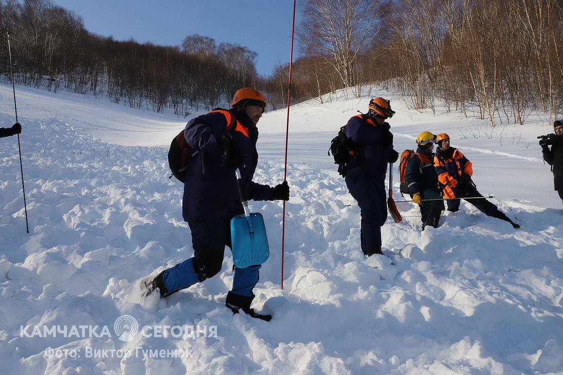 Тренировка по поиску людей в лавинах на Камчатке. Фоторепортаж. Фото: Виктор Гуменюк/ИА "Камчатка". Фотография 59