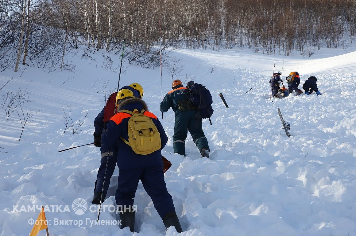 Тренировка по поиску людей в лавинах на Камчатке. Фоторепортаж. Фото: Виктор Гуменюк/ИА "Камчатка". Фотография 47