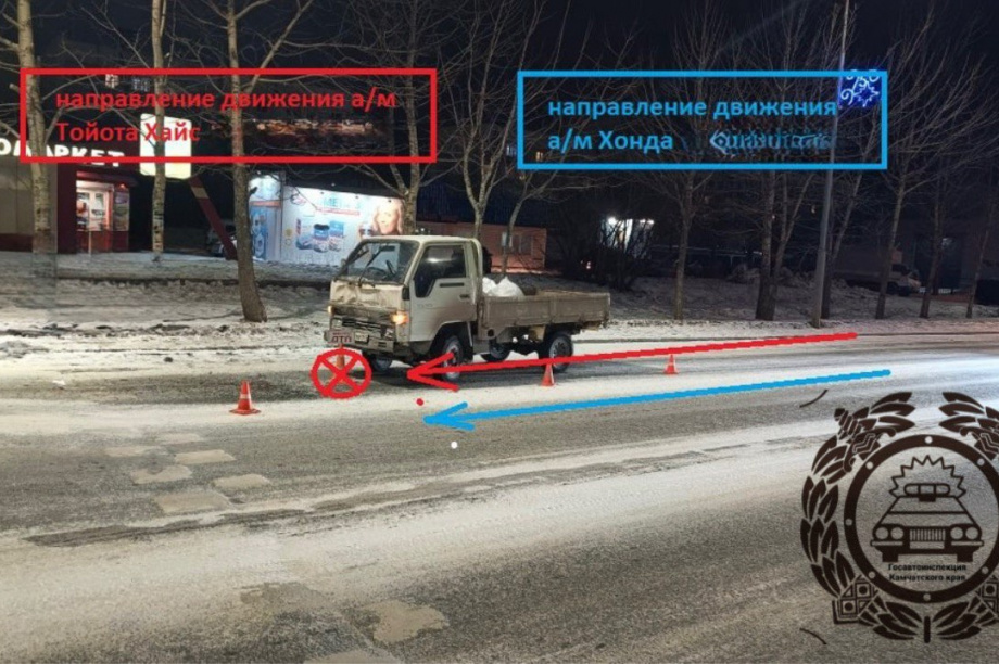 Автоледи на Камчатке пропустила пешехода и получила телесные повреждения. Фото: t.me/bezopasnyedorogy_41. Фотография 1