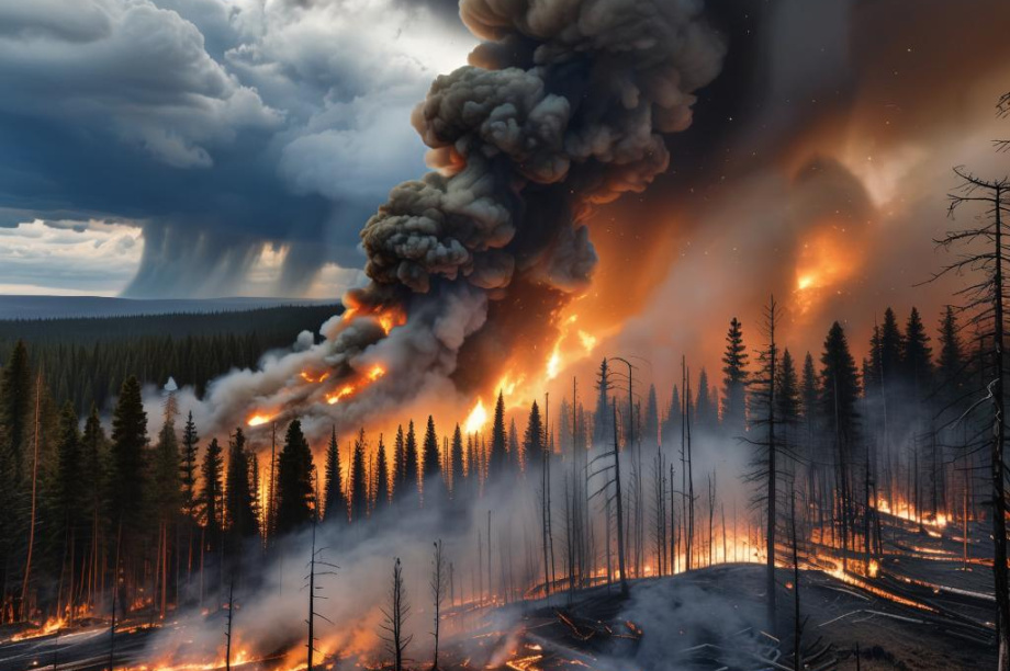 На Камчатке в двух округах и в пгт Палана запретили посещать леса. Фото: ИИ