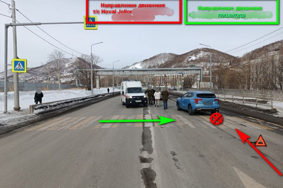 Двое пешеходов на Камчатке тяжело пострадали в ДТП. Фото: Госавтоинспекция Камчатского края. Фотография 1