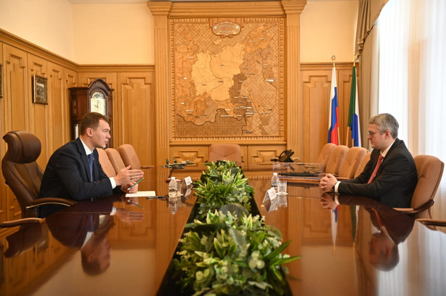 Владимир Солодов договорился о сотрудничестве с губернатором Хабаровска. Фото: kamgov.ru