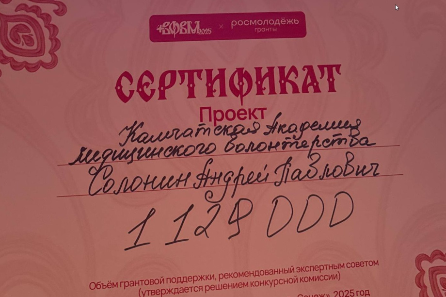 Волонтер с Камчатки получит миллион на развитие медицинского проекта. Фото из соцсетей А. Солонина. Фотография 2