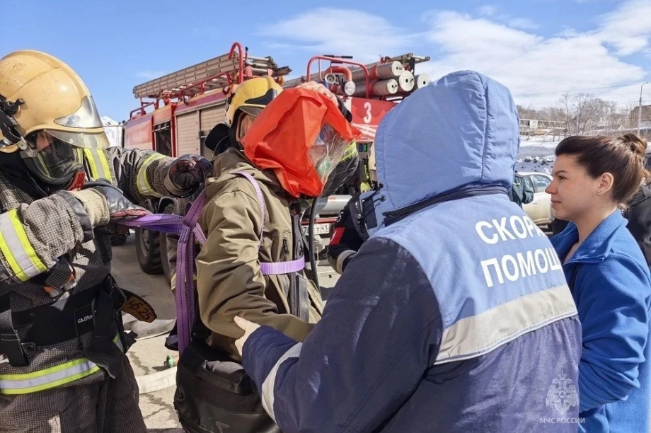 Пожарные тушили «Глобус» в Петропавловске-Камчатском. Фото: МЧС России по Камчатскому краю. Фотография 2