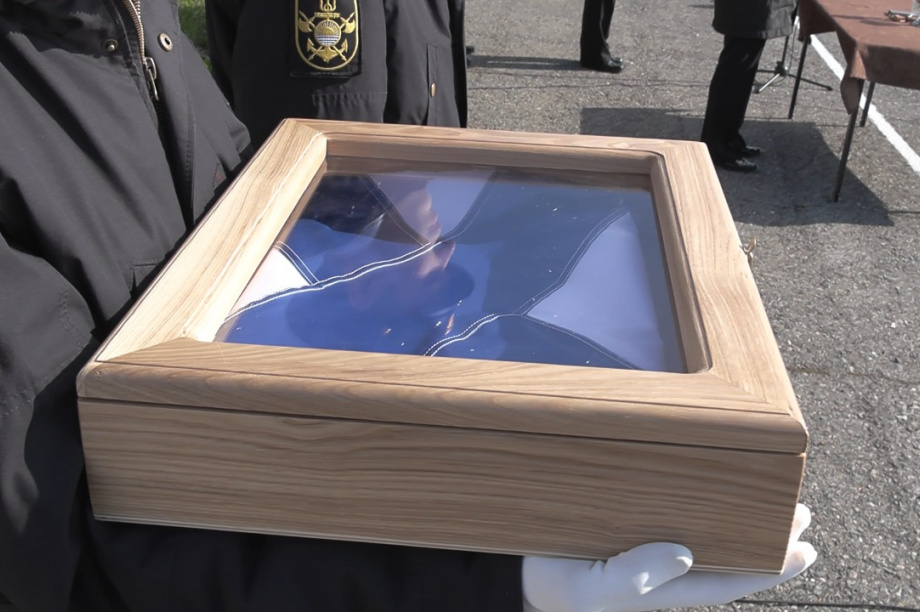 Над новым кораблём Тихоокеанского флота подняли Андреевский флаг. Фото: Алексей Кузьмин / ИА «Камчатка». Фотография 3