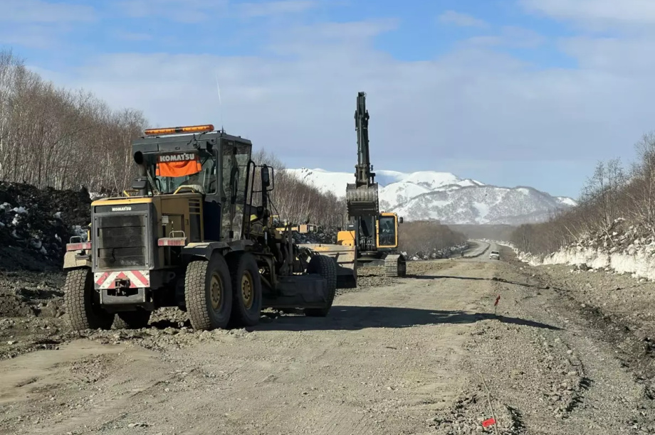На Камчатке готовятся асфальтировать новый участок трассы до Усть-Большерецка. . Фотография 1