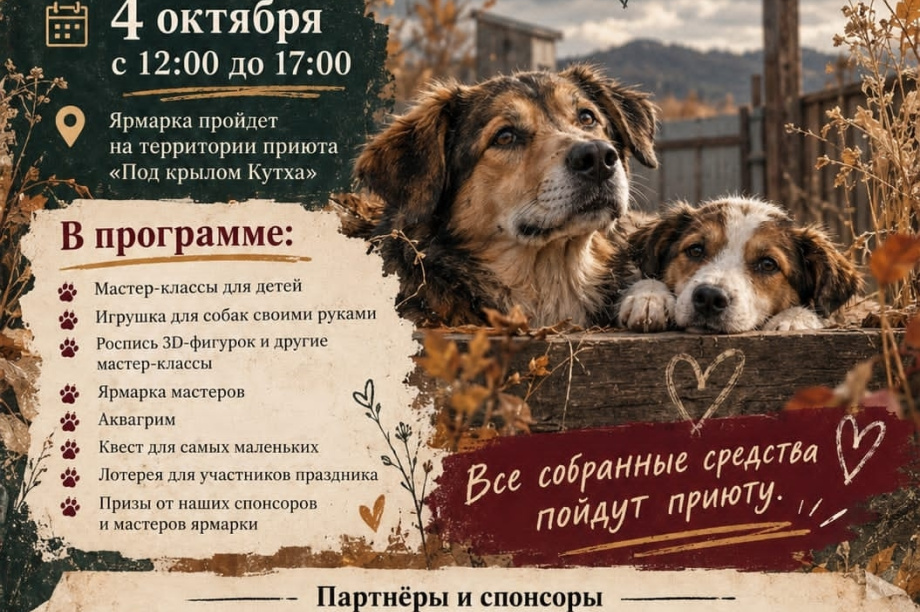 В камчатском приюте «Под крылом Кутха» пройдет ярмарка в поддержку собак. Фото: приют "Под крылом Кутха". Фотография 2
