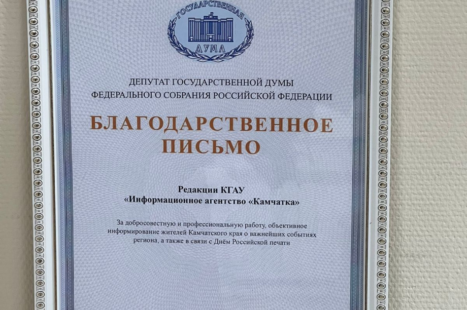 Камчатские журналисты получили благодарственные письма от Ирины Яровой. . Фотография 2